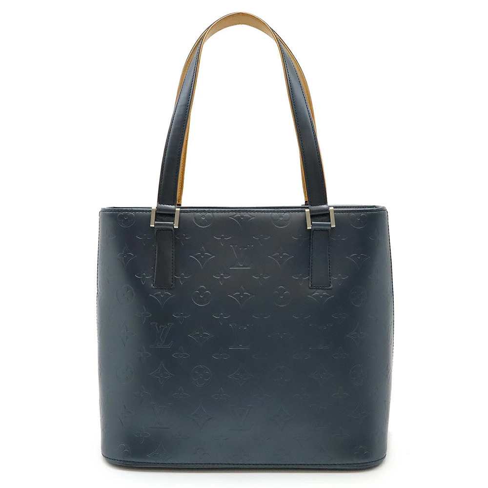 LOUIS VUITTON Monogram Matte Stockton Tote Bag Shoulder Blue